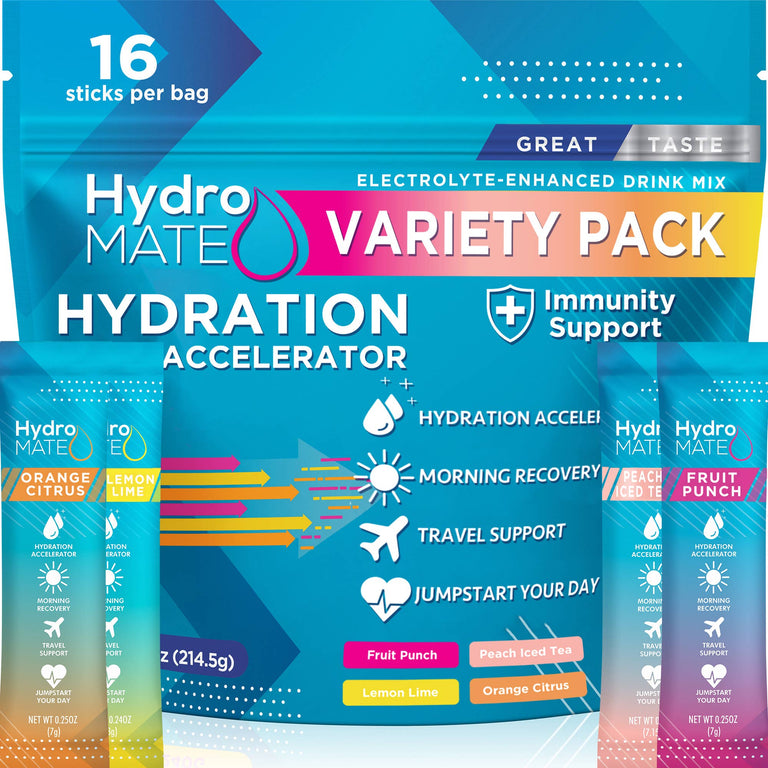 Hydromate Electrolyte Powder Variety Pack (16 Sticks)