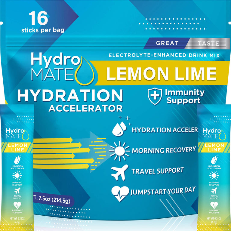 Hydromate Electrolyte Powder Lemon Lime (16 Sticks)